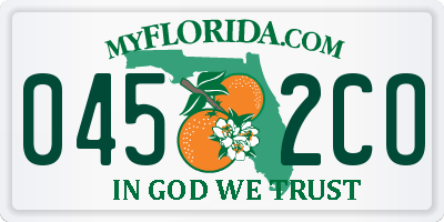FL license plate 0452CO