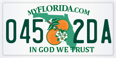FL license plate 0452DA