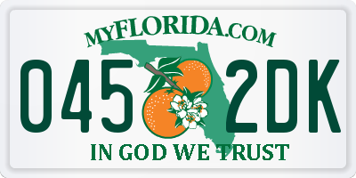FL license plate 0452DK