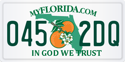 FL license plate 0452DQ