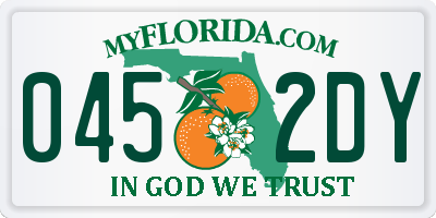 FL license plate 0452DY