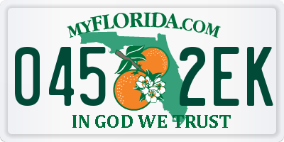 FL license plate 0452EK