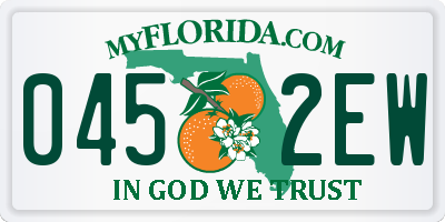 FL license plate 0452EW