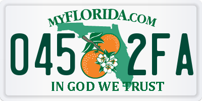 FL license plate 0452FA