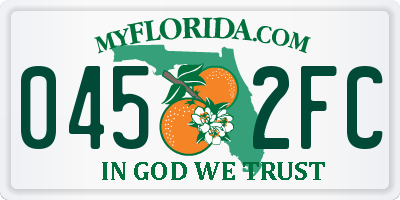 FL license plate 0452FC