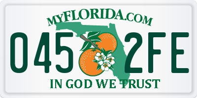 FL license plate 0452FE