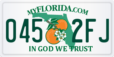 FL license plate 0452FJ