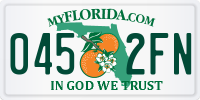 FL license plate 0452FN
