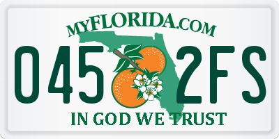 FL license plate 0452FS