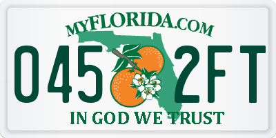 FL license plate 0452FT