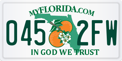 FL license plate 0452FW