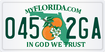 FL license plate 0452GA
