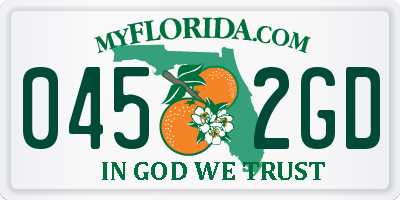 FL license plate 0452GD
