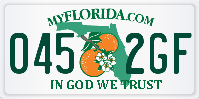 FL license plate 0452GF