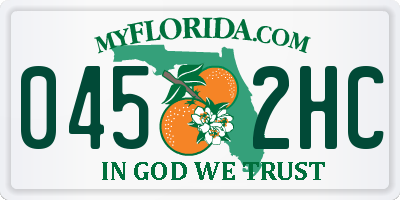 FL license plate 0452HC
