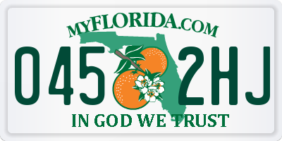 FL license plate 0452HJ
