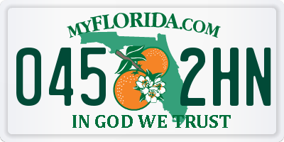 FL license plate 0452HN