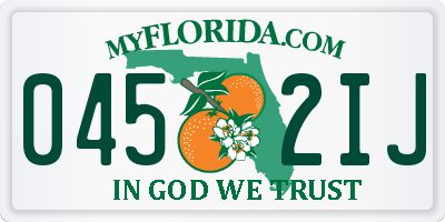FL license plate 0452IJ