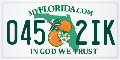 FL license plate 0452IK