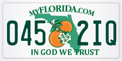 FL license plate 0452IQ