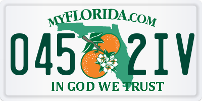 FL license plate 0452IV