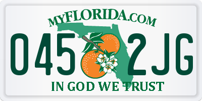 FL license plate 0452JG