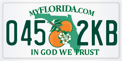 FL license plate 0452KB