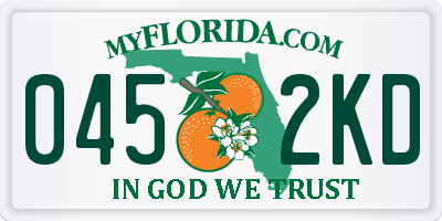 FL license plate 0452KD