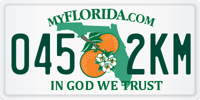 FL license plate 0452KM