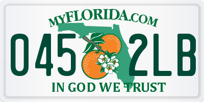 FL license plate 0452LB