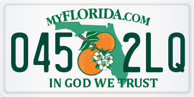 FL license plate 0452LQ
