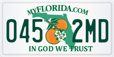 FL license plate 0452MD