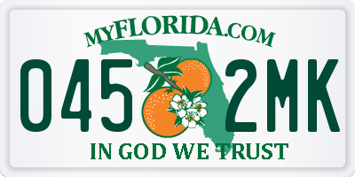 FL license plate 0452MK