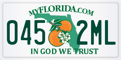 FL license plate 0452ML