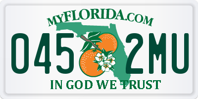FL license plate 0452MU