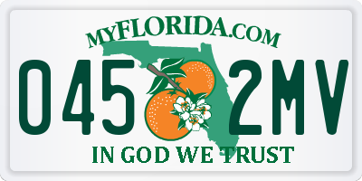 FL license plate 0452MV