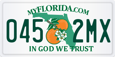 FL license plate 0452MX