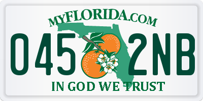 FL license plate 0452NB