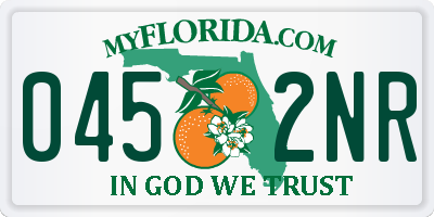 FL license plate 0452NR