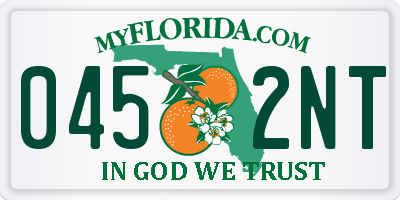 FL license plate 0452NT