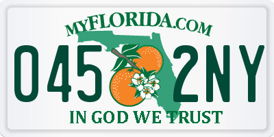 FL license plate 0452NY