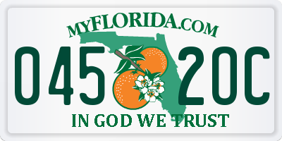 FL license plate 0452OC
