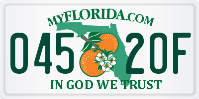 FL license plate 0452OF
