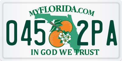 FL license plate 0452PA