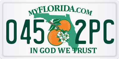 FL license plate 0452PC