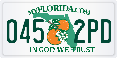 FL license plate 0452PD