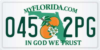 FL license plate 0452PG