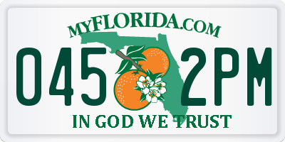 FL license plate 0452PM