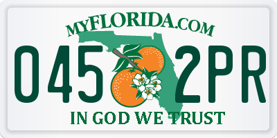 FL license plate 0452PR