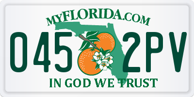 FL license plate 0452PV